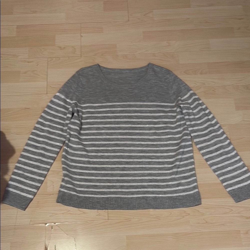 Gray Striped Women's Sweater
